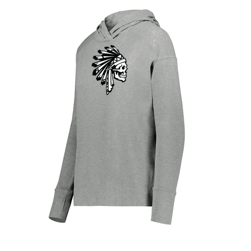 [222798-SIL-FAXS-LOGO1] Ladies Ventura Thin Knit Hoodie (Female Adult XS, Silver, Logo 1)