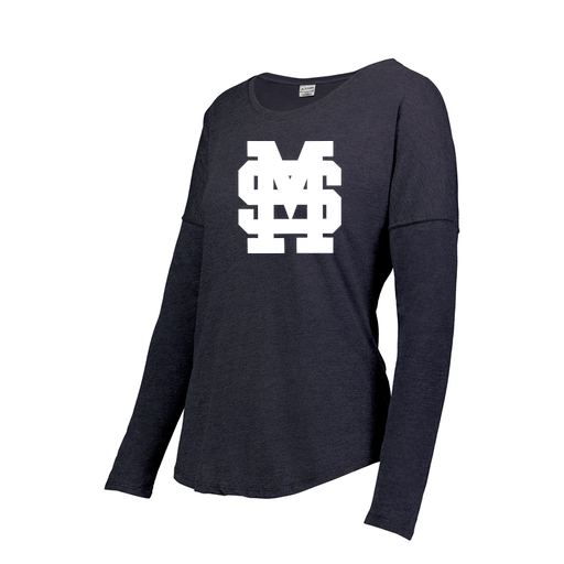 [3077.72N.XS-LOGO3] Ladies LS Ultra-blend T-Shirt (Female Adult XS, Navy, Logo 3)